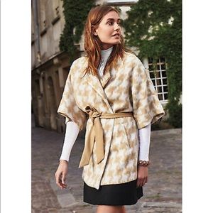 Anthropologie Beige and White Wrap Jacket